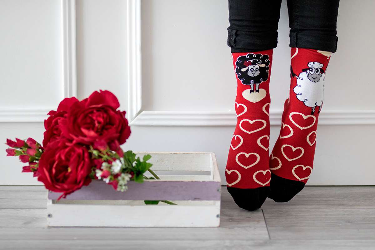 Mākslinieciskās zeķes Iemīlējusies aita - Sarkanas - Image 3