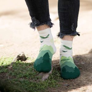 Alternative view of Smalkas kokvilnas zeķītes "Flight" - zaļas