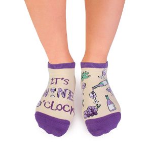 Alternative view of Arty Socks i'ts wine o'clock - Ecru