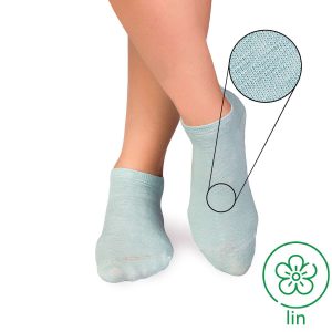 Īsās lina zeķes - gaiši zilas