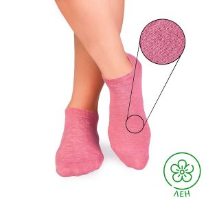 Īsās lina zeķes - rozā