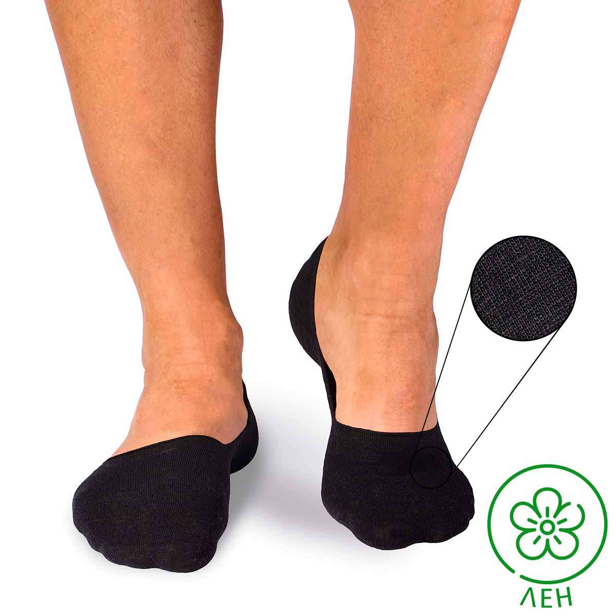 Neredzamās lina zeķes - melnas