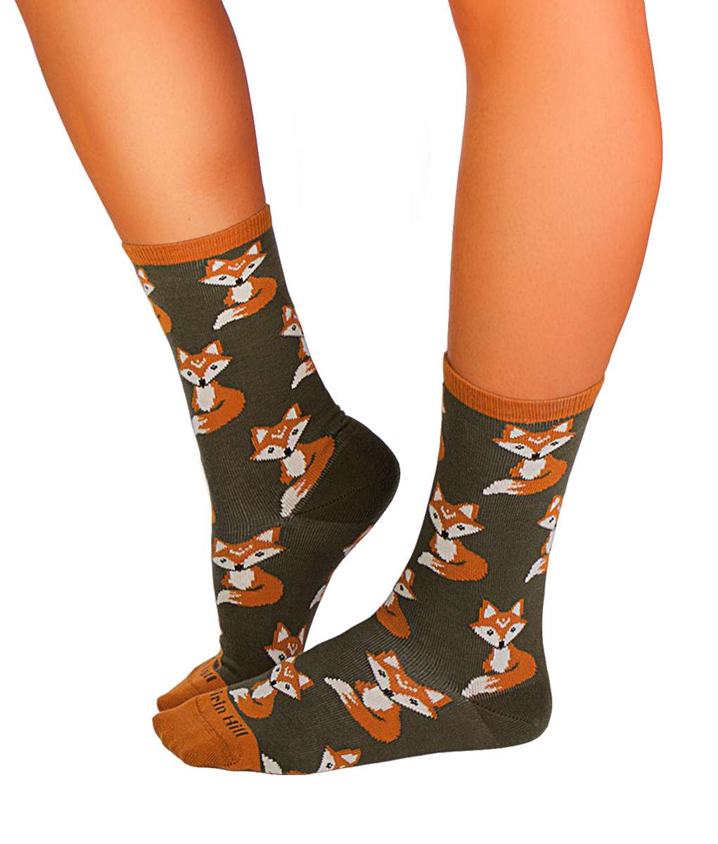 Kokvilnas zeķes ar rudens lapsu - Image 2