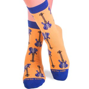 Kokvilnas zeķes ar roka ģitāras attēlu