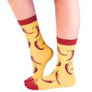 Alternative view of Kokvilnas zeķes ar čili pipariem - dzeltenas