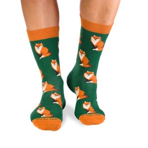 Kokvilnas zeķes ar meža lapsu