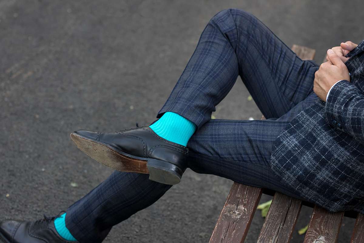 3 zeķu pāru kaste bez gumijas - zilas, zaļas un mint - Image 3