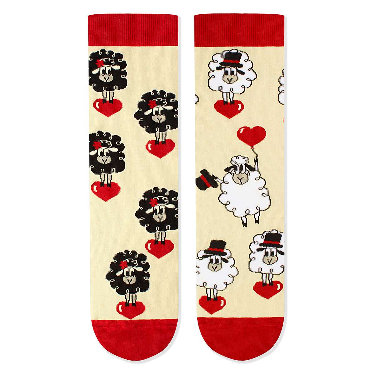 Mākslinieciskās zeķes Iemīlējusies aita - Krēmkrāsas