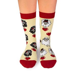 Alternative view of Mākslinieciskās zeķes Iemīlējusies aita - Krēmkrāsas