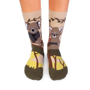 Alternative view of Mākslinieciskās zeķes Iemīlējušās Koalas - Haki krāsā