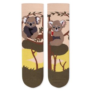 Mākslinieciskās zeķes Iemīlējušās Koalas - Haki krāsā