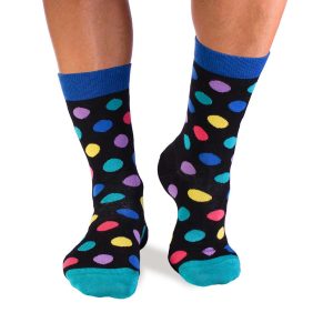 Bambusa zeķes ar punktiņiem - melnas