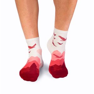 Smalkas kokvilnas zeķītes  "Flight" - Bordo