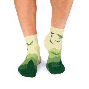 Smalkas kokvilnas zeķītes "Flight" - zaļas