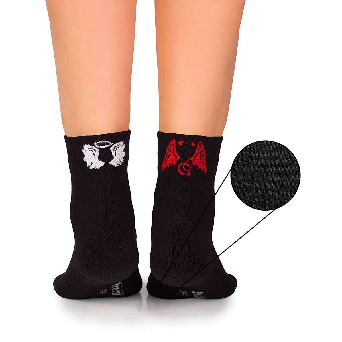 Aktīvās dienas kokvilnas zeķes - eņģelis un velns