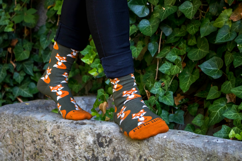 Kokvilnas zeķes ar rudens lapsu - Image 4