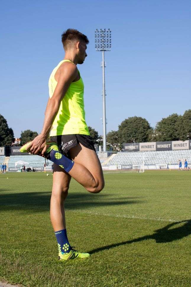 Sporta kompresijas zeķes - zilas-dzeltenas - Image 4