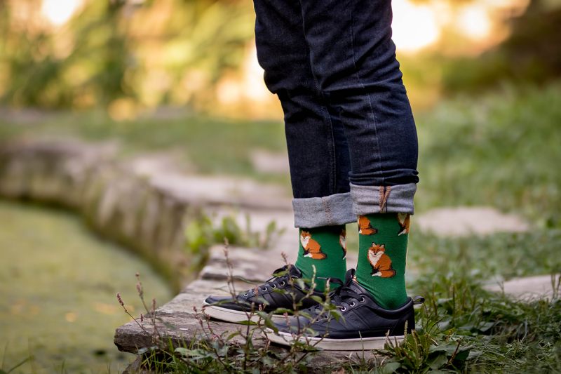 Kokvilnas zeķes ar meža lapsu - Image 2